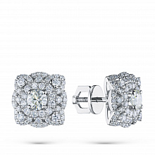 Пусеты из белого золота с бриллиантами (изготовление)