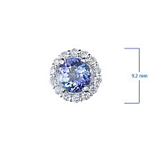 Пусеты из белого золота с танзанитами и бриллиантами (изготовление)