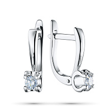 Серьги из серебра с бриллиантом