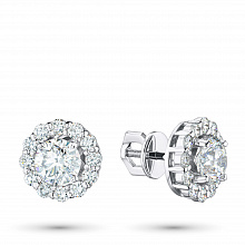 Пусеты из белого золота с бриллиантами (изготовление)