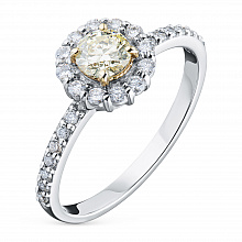 Кольцо из комбинированного золота с бриллиантами (изготовление)