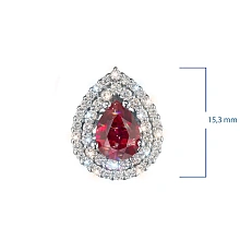 Подвеска из белого золота с рубином и бриллиантами