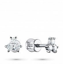 Пусеты из белого золота с бриллиантами (изготовление)