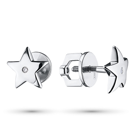 Серьги из серебра с бриллиантами