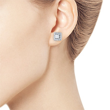 Пусеты из белого золота с бриллиантами (изготовление)