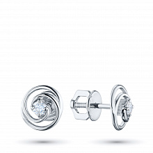 Пусеты из белого золота с бриллиантами (изготовление)