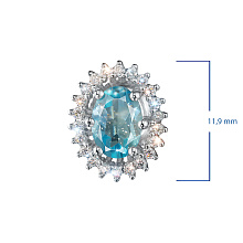 Подвеска из белого золота с топазом и бриллиантами