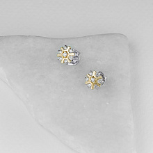 Пусеты из комбинированного золота с бриллиантами (изготовление)