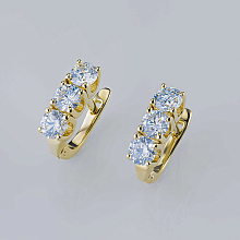 Серьги из желтого золота c бриллиантами