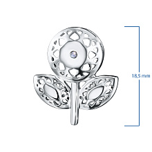 Подвеска из серебра с бриллиантом выращенным