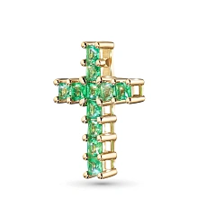 Подвеска из желтого золота с изумрудами и бриллиантами