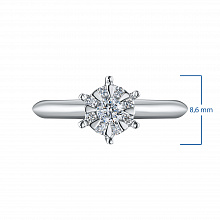 Кольцо из белого золота (изготовление) с бриллиантом