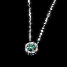 Подвеска из серебра с изумрудом и бриллиантами