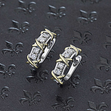 Серьги из комбинированного золота (изготовление) с бриллиантом