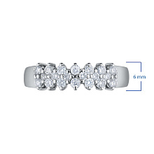 Классическое кольцо из белого золота с бриллиантами