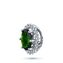 Подвеска из белого золота с бриллиантами и хромдиопсидом (изготовление)