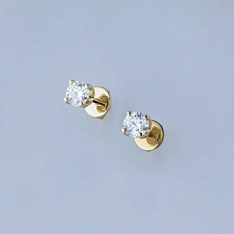 Пусеты из желтого золота