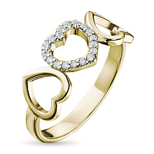 Кольцо из желтого золота с бриллиантами