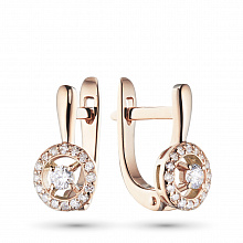 Серьги из красного золота с бриллиантами (изготовление)