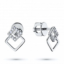 Пусеты из белого золота с бриллиантами (изготовление)