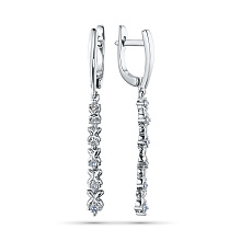 Серьги из серебра c бриллиантами