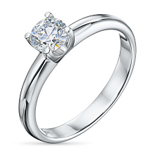 Кольцо из белого золота с бриллиантом