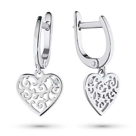 Серьги из серебра с бриллиантами