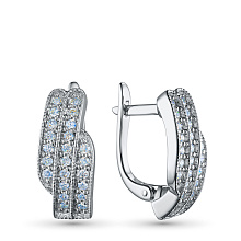 Серьги из серебра c бриллиантами