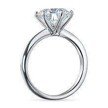 Классическое кольцо из белого золота с бриллиантом выращенным