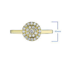 Классическое кольцо из желтого золота с бриллиантами