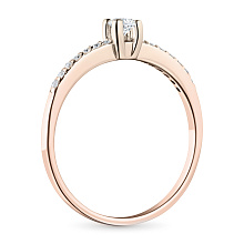 Кольцо из красного золота с бриллиантами