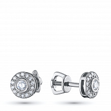 Пусеты из белого золота с бриллиантами (изготовление)