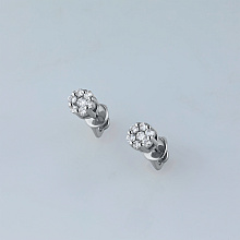 Пусеты из белого золота с бриллиантами (изготовление)