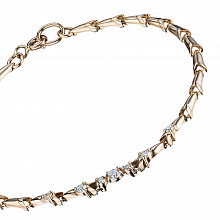 Браслет из красного золота с бриллиантами (изготовление)