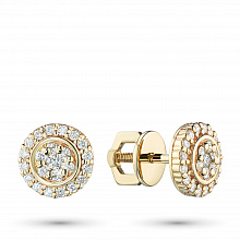 Пусеты из желтого золота с бриллиантами (изготовление)