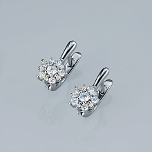 Серьги из белого золота c бриллиантами