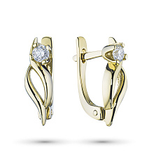 Серьги из желтого золота с бриллиантами