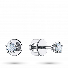 Пусеты из белого золота с бриллиантами (изготовление)