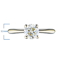 Классическое кольцо из желтого золота с бриллиантом