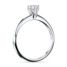 Классическое кольцо из белого золота с бриллиантом