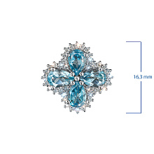 Подвеска из белого золота с топазами и бриллиантами