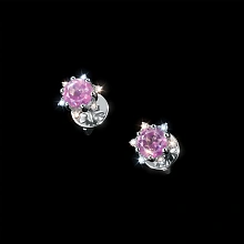 Пусеты из белого золота с топазами и бриллиантами