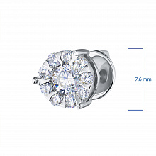 Пусеты из белого золота с бриллиантами (изготовление)