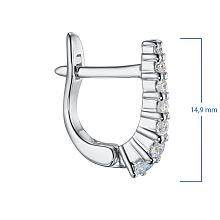 Серьги из серебра c бриллиантами