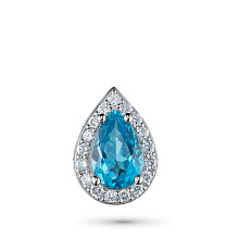 Подвеска из белого золота с бриллиантами и топазом (изготовление)