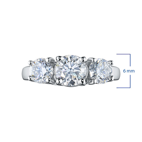 Классическое кольцо из белого золота