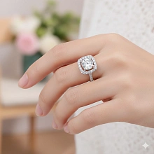 Кольцо из белого золота c бриллиантами выращенными