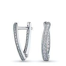 Серьги из белого золота c бриллиантами