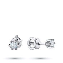 Пусеты из белого золота с бриллиантами