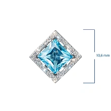 Подвеска из белого золота с топазом и бриллиантами выращенными